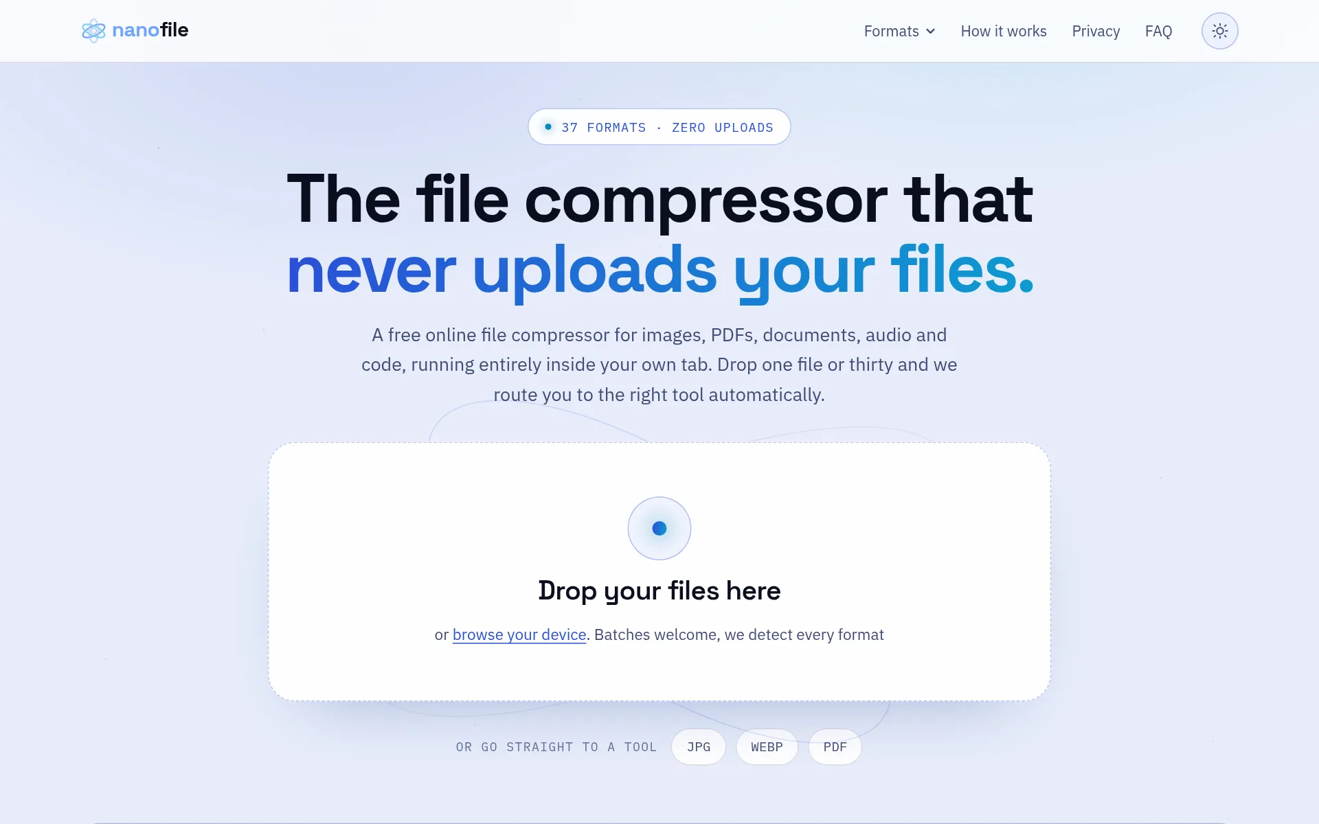 NanoFile homepage
