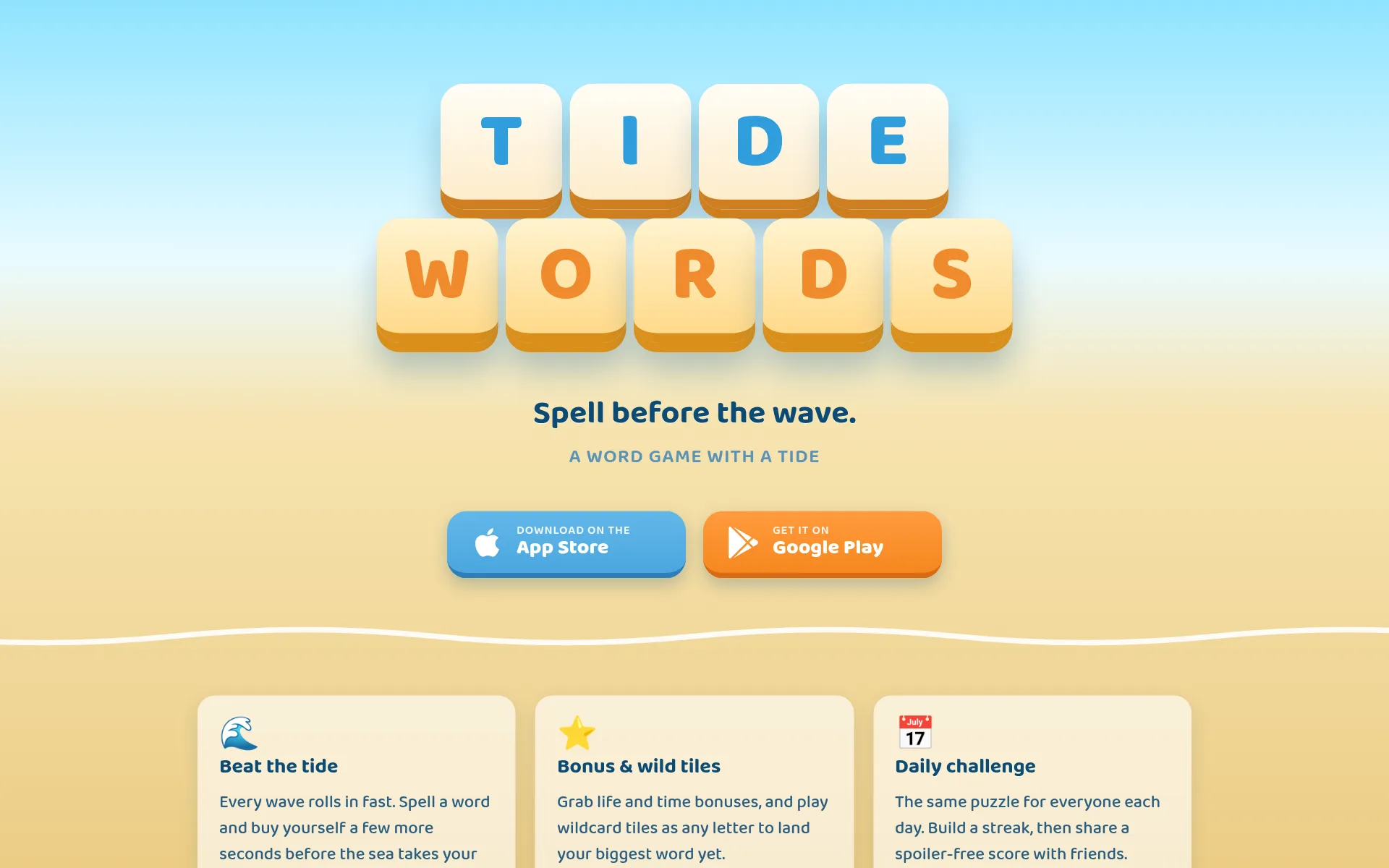 Tidewords homepage